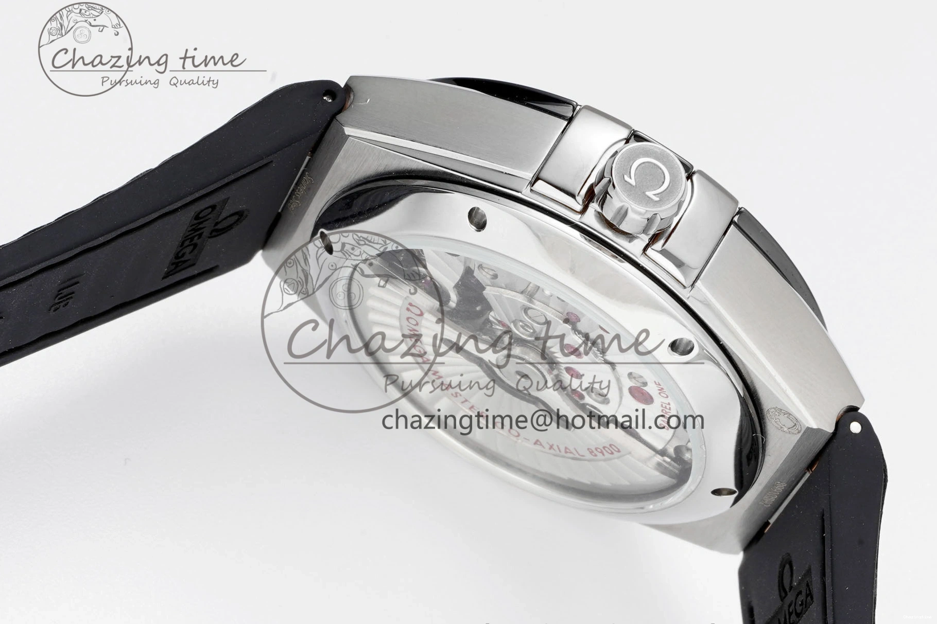0403 GoAnywhere Constellation Black Ceramic SS 8F 1:1 Best Edition White Textured Dial on Black Gummy Strap A 7803